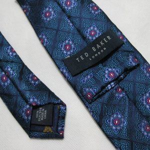 TED BAKER Heavy Silk Geometric Floral Neck Tie